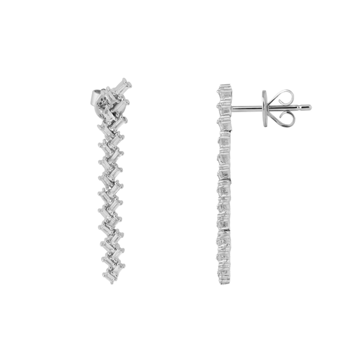 Cercei cu diamante Diamond Baguette Cascade Earrings