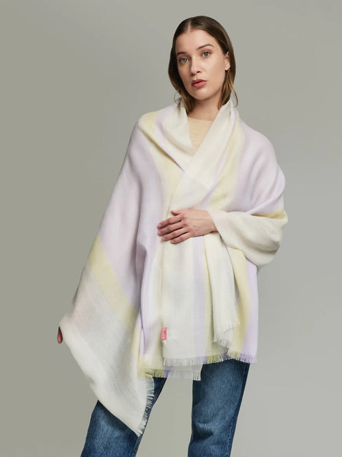 Lumalay Kuna multicolor lilac/cream scarf