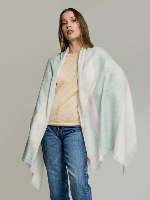 Eșarfa Lumalay Kuna multicolor verde/crem