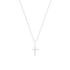 Lănțișor cu pandantiv cruce din aur alb cu diamante Diamond Cross Pendant Necklace