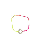 Clover colored string bracelet