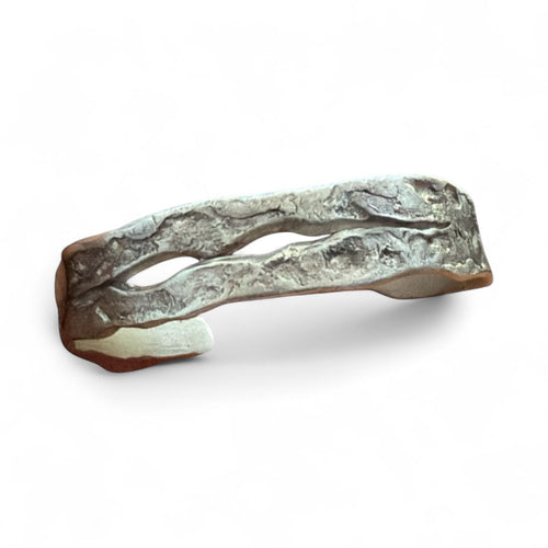 Rock Silver Cuff