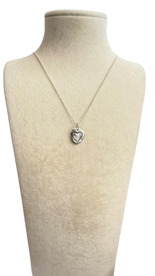 Pandantiv din argint 925 – inimă stilizată, design organic, piesă unicat