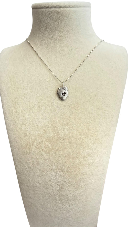 Pandantiv din argint 925 – inimă stilizată, design organic, piesă unicat