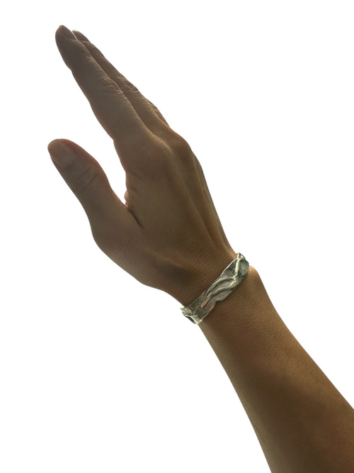 Flow Sculptural Silver Cuff