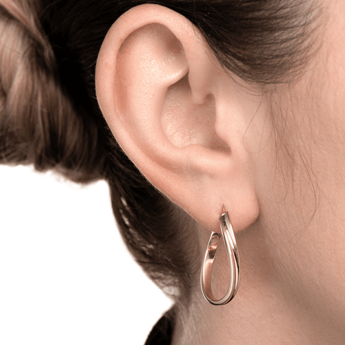 Cercei din aur galben Short Edge Earrings