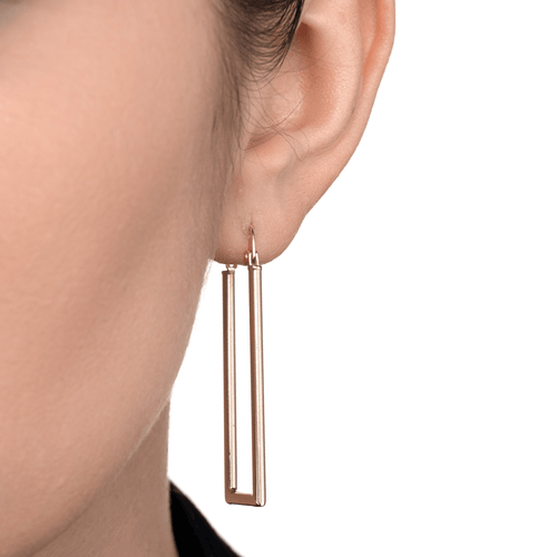 Cercei din aur galben Linear Glamour Earrings