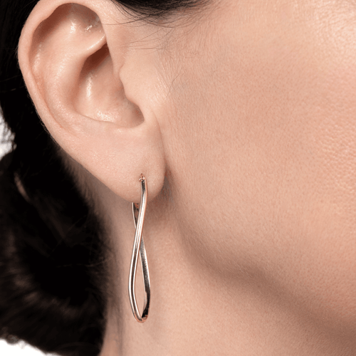 Cercei din aur galben Long Edge Earrings