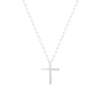 Lănțișor cu pandantiv din aur alb cu diamante Diamond Grace Cross Necklace