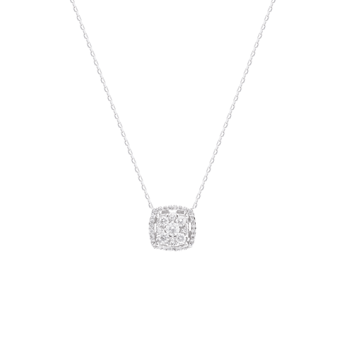 Lănțișor cu pandantiv din aur alb cu diamante Regal Radiance Necklace