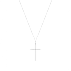 Lănțișor cu pandantiv din aur alb cu diamante Sparkling Cross Elegance Necklace