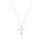 Lănțișor cu pandantiv din aur alb cu diamante Radiant Peak Cross Necklace