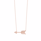 Lănțișor cu pandantiv din aur roz cu diamante Diamond Arrow Elegance Necklace