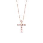 Lănțișor cu pandantiv din aur roz cu diamante Divine Diamond Crucifix Necklace