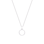 Lănțișor cu pandantiv din aur alb cu diamante Radiant Circle Necklace