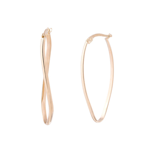 Cercei din aur galben Long Edge Earrings