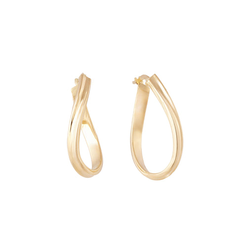 Cercei din aur galben Short Edge Earrings