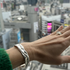 Urban Flow Sculptural Silver Cuff