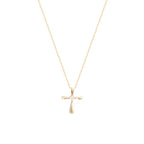 Lănțișor cu pandantiv din aur galben cu diamante Radiant Peak Cross Necklace