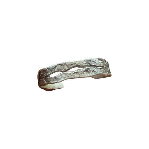 Rock Silver Cuff