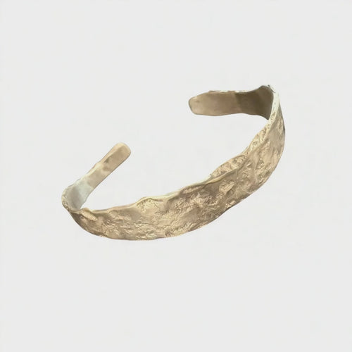 Rock Silver Cuff